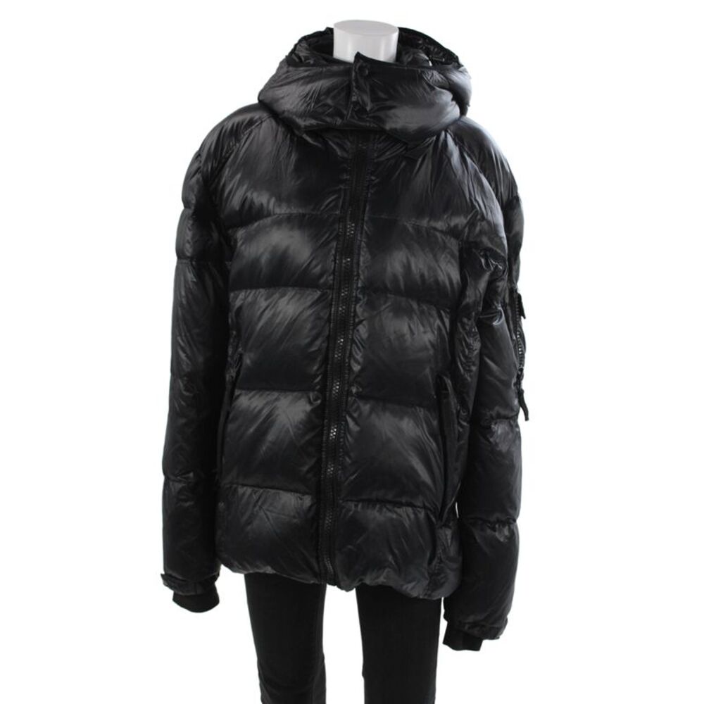 S13 NYC Women Black Nylon Puffer Jacket Zip Closure Winter Size L